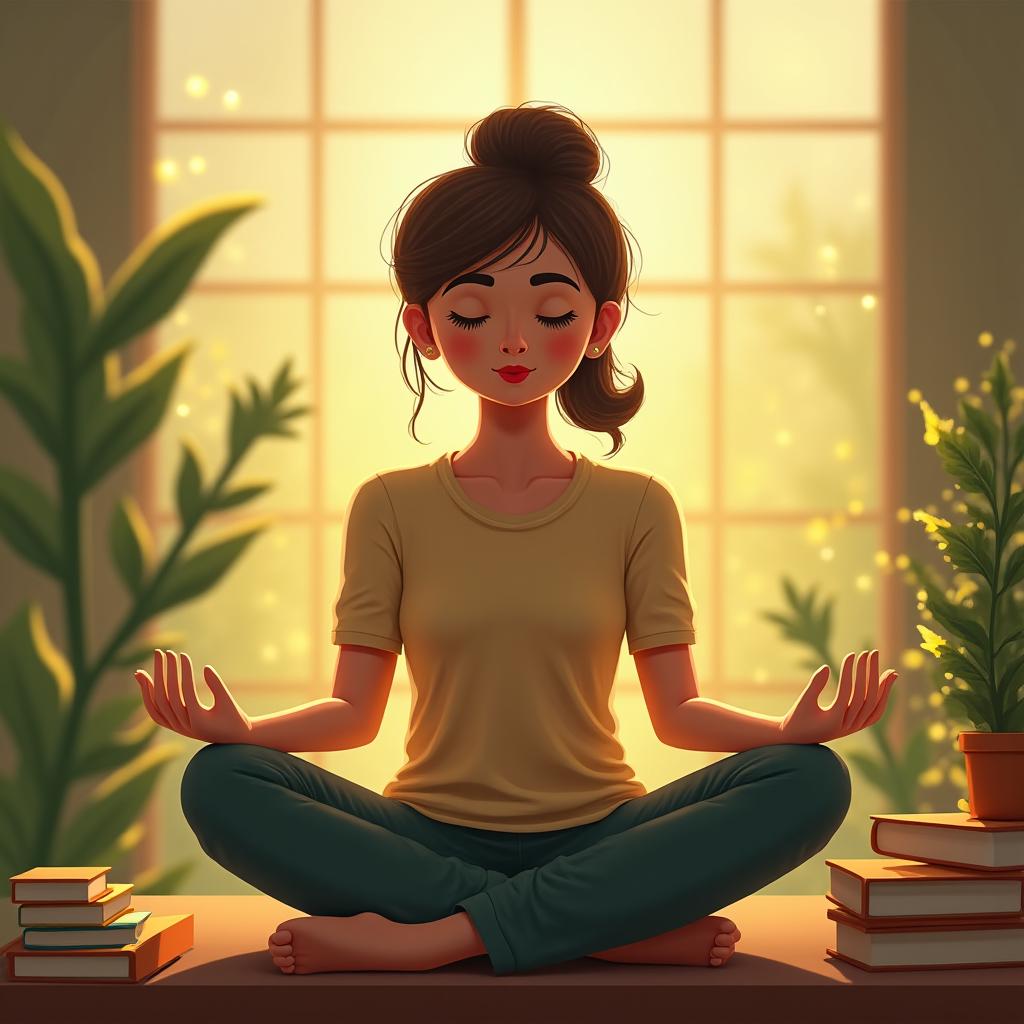 Estudiante practicando mindfulness y técnicas de concentración